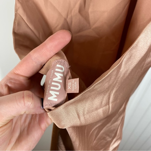 Show Me Your Mumu Jasmine Halter Midi Dress rose gold luxe‎ satin size xs formal - Picture 5 of 11